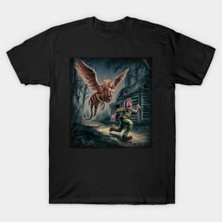 locust with lions head chasing hunter T-Shirt